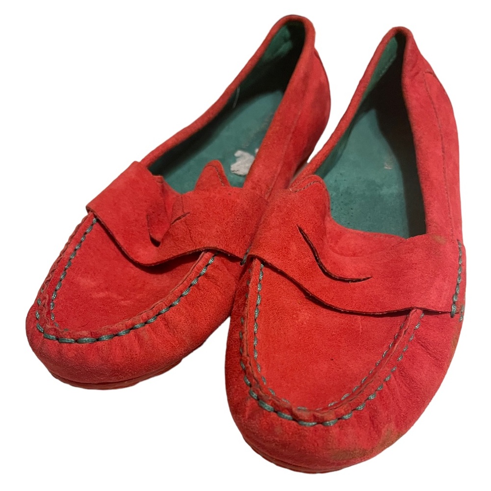 White Mountain Coral Pink Suede Driving Loafers‎ 8